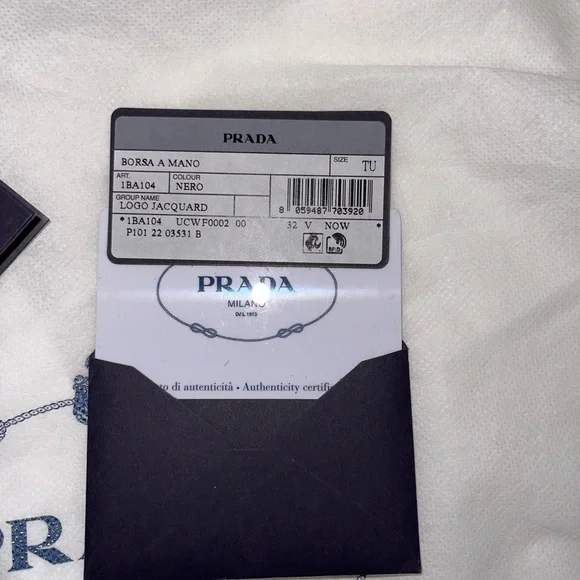 Prada Logo Jacquard Black Canvas Satchel - Authentic - Picture 10 of 15